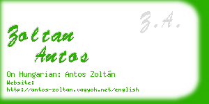zoltan antos business card